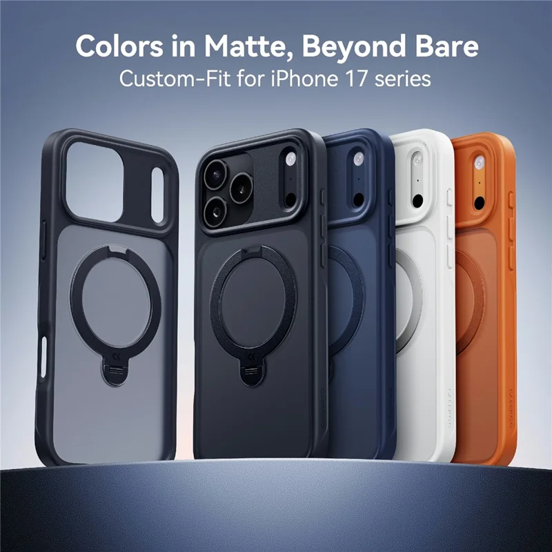 CASEKOO för iPhone 18 Pro Max / 17 Pro Max Skal Magnetisk Rotationsfot PC + TPU Matt Mobilskal - Vit