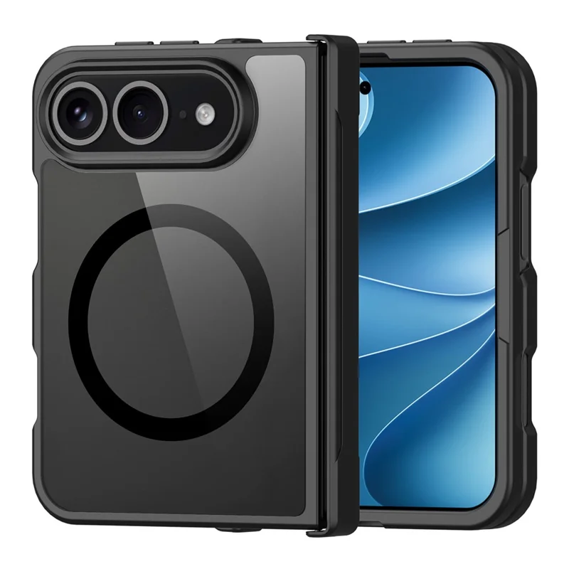 DUX DUCIS Aimo für iPhone Fold Magnetische Hülle Scharnier-Schutz PC + TPU Stoßfeste Handyhülle (REACH-Zertifizierung) - Schwarz