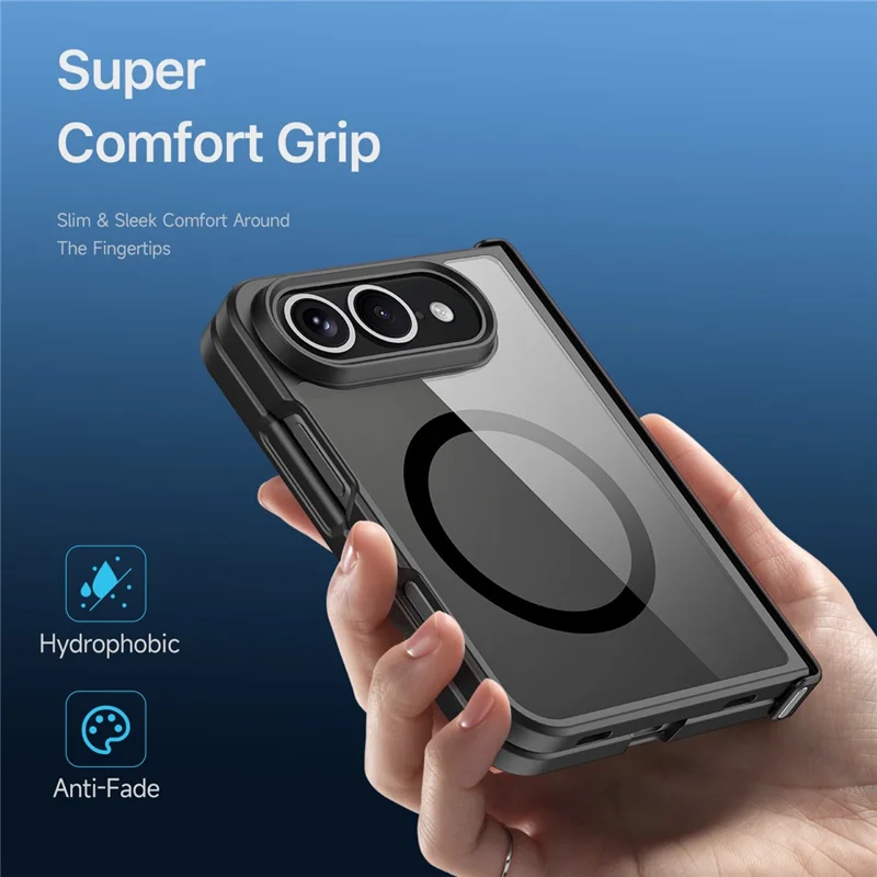 DUX DUCIS Aimo für iPhone Fold Magnetische Hülle Scharnier-Schutz PC + TPU Stoßfeste Handyhülle (REACH-Zertifizierung) - Schwarz
