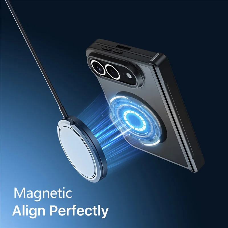 DUX DUCIS Aimo für iPhone Fold Magnetische Hülle Scharnier-Schutz PC + TPU Stoßfeste Handyhülle (REACH-Zertifizierung) - Schwarz