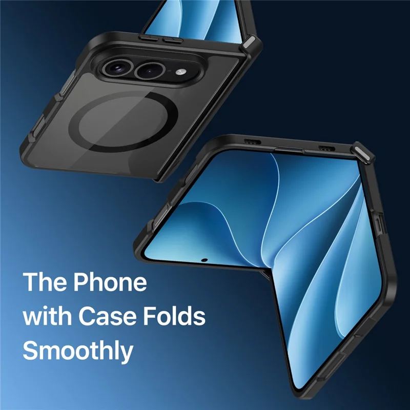 DUX DUCIS Aimo für iPhone Fold Magnetische Hülle Scharnier-Schutz PC + TPU Stoßfeste Handyhülle (REACH-Zertifizierung) - Schwarz