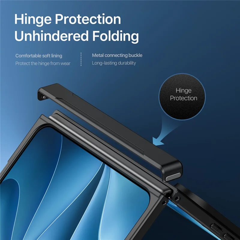 DUX DUCIS Aimo für iPhone Fold Magnetische Hülle Scharnier-Schutz PC + TPU Stoßfeste Handyhülle (REACH-Zertifizierung) - Schwarz