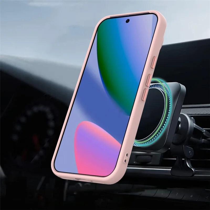 For Google Pixel 11 / 11 Pro / 10 / 10 Pro / 9 / 9 Pro Magnetic Case Rotating Ring Kickstand TPU + PC Back Cover - Pink
