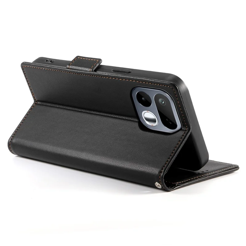 Coque de téléphone portefeuille en cuir PU avec support pour Realme 16T 5G - Noir