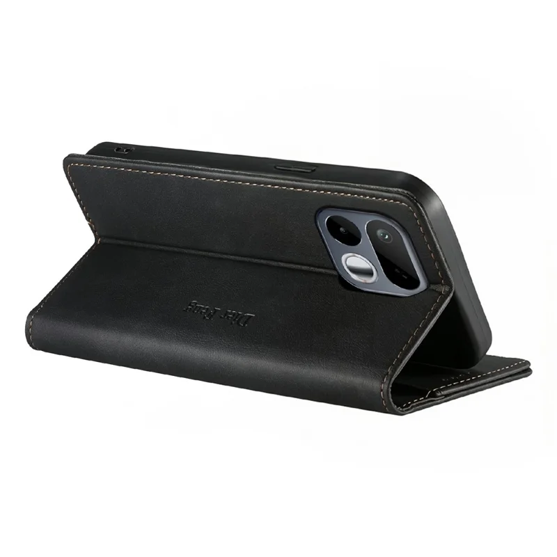 DIERFENG DF-019 for Realme 16T 5G Leather Wallet Case Magnetic Flip Cover with Card Slots RFID Blocking - Black