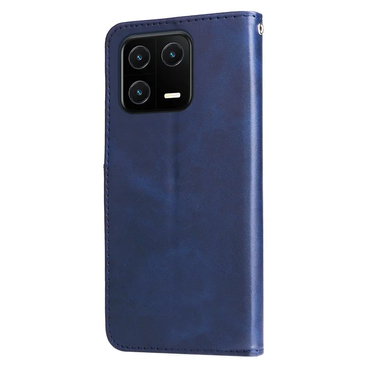 Противоударный чехол для телефона Xiaomi 13 с застёжкой-молнией, кожаный кошелёк с магнитным закрытием, подставка - синий