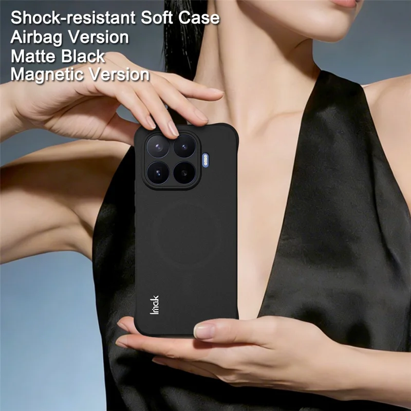 IMAK til Xiaomi 17T Pro Magnetisk Hårdtpose Støtdæmpende Airbag TPU Telefonbeskytter - Matt Sort