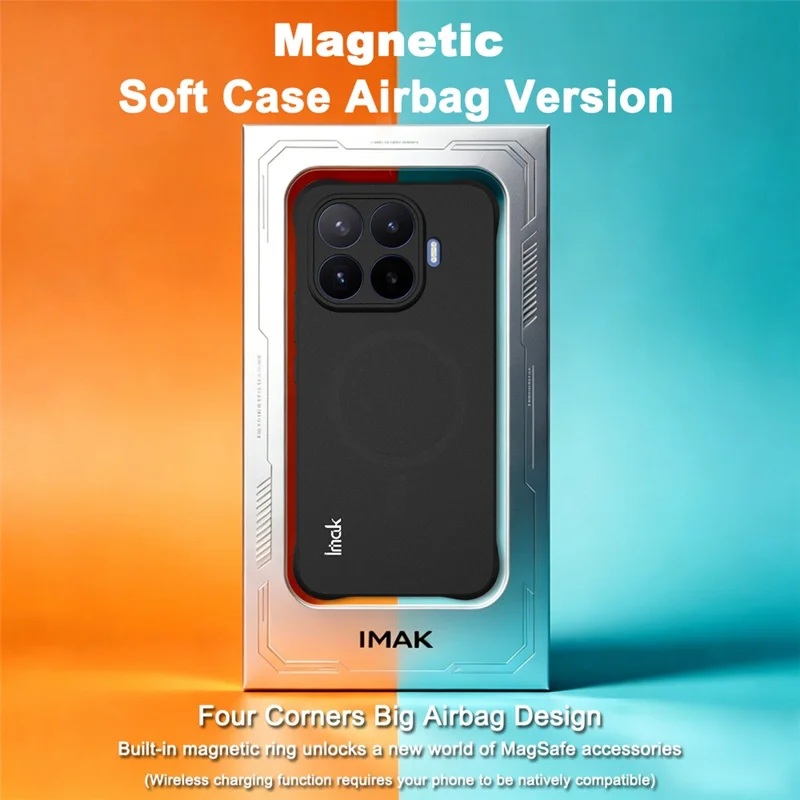 IMAK til Xiaomi 17T Pro Magnetisk Hårdtpose Støtdæmpende Airbag TPU Telefonbeskytter - Matt Sort