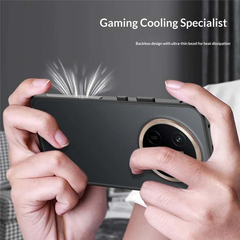 For Honor X80 Pro Max 5G Bumper Cases Metalramme til varmeafledning med linsebeskyttelse - Sort