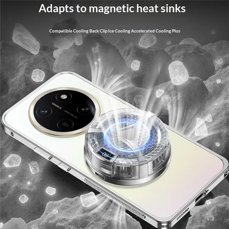 For Honor X80 Pro Max 5G Bumper Cases Metalramme til varmeafledning med linsebeskyttelse - Sort
