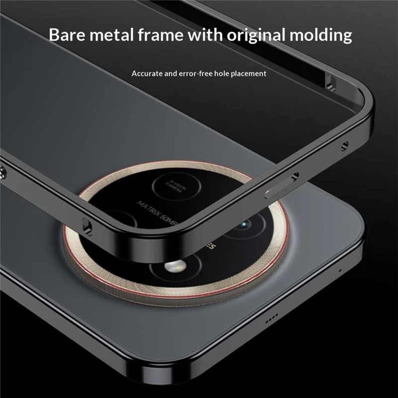 For Honor X80 Pro Max 5G Bumper Cases Metalramme til varmeafledning med linsebeskyttelse - Sort