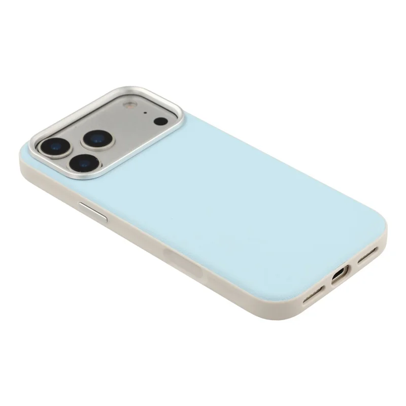 For iPhone 18 Pro Max / 17 Pro Max Case Leather + PC + TPU Protective Cover with Camera Control Button - Blue
