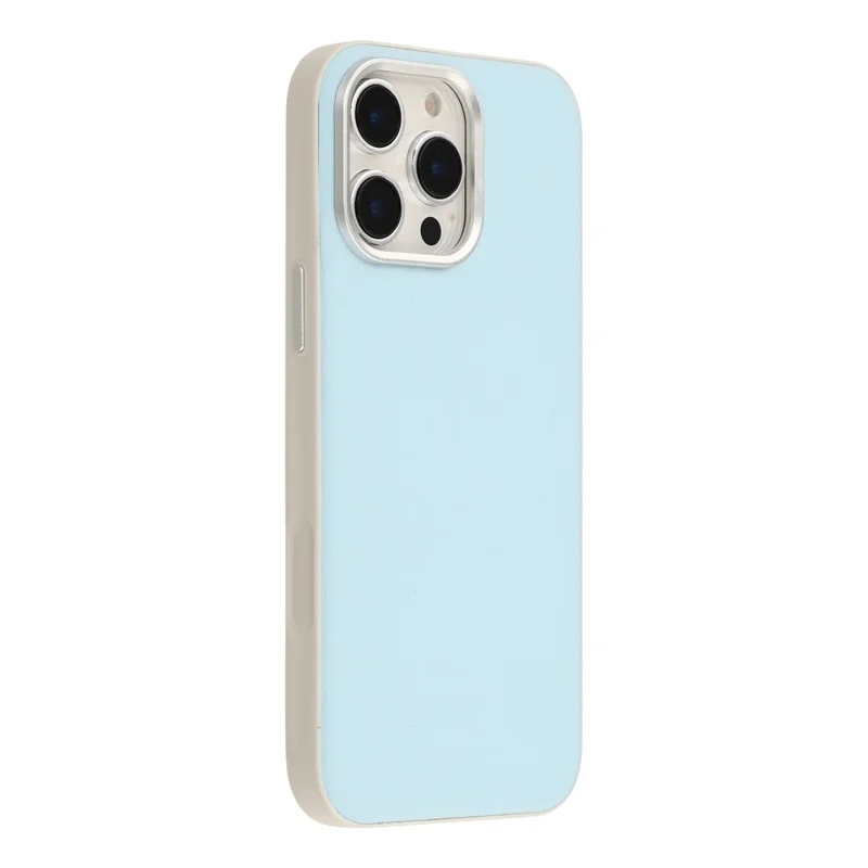 For iPhone 16 Pro Max Case Leather + PC + TPU Protective Cover with Camera Control Button - Blue