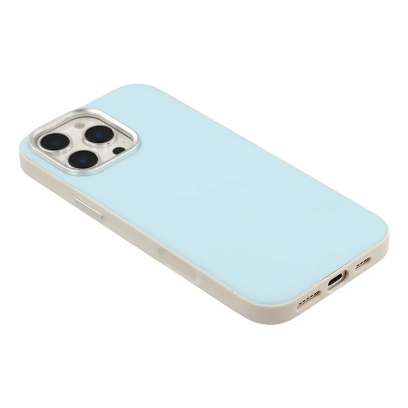 For iPhone 16 Pro Max Case Leather + PC + TPU Protective Cover with Camera Control Button - Blue