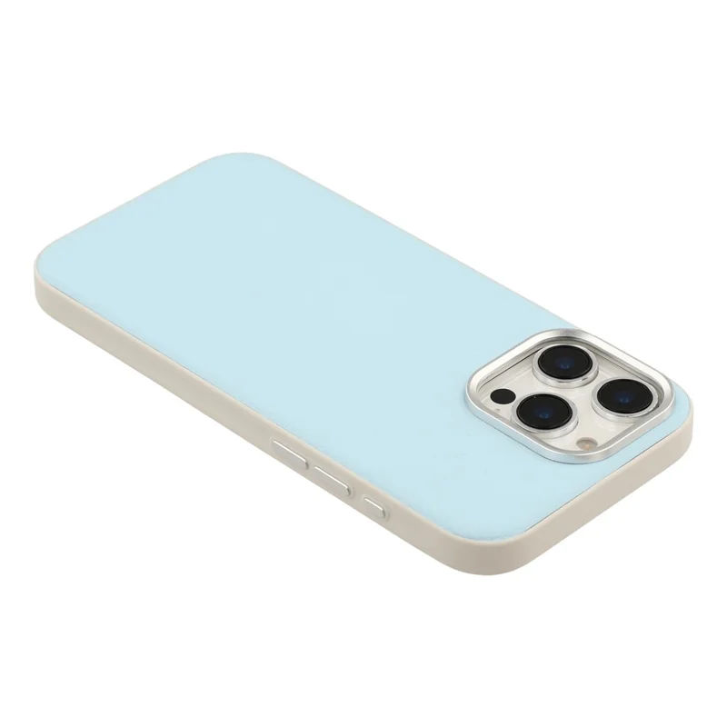 For iPhone 16 Pro Max Case Leather + PC + TPU Protective Cover with Camera Control Button - Blue