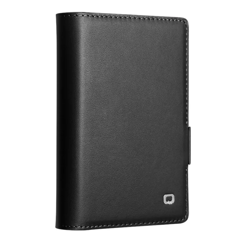 QIALINO For Samsung Galaxy Z Fold8 Case Flip Stand Genuine Cow Leather Phone Cover - Black