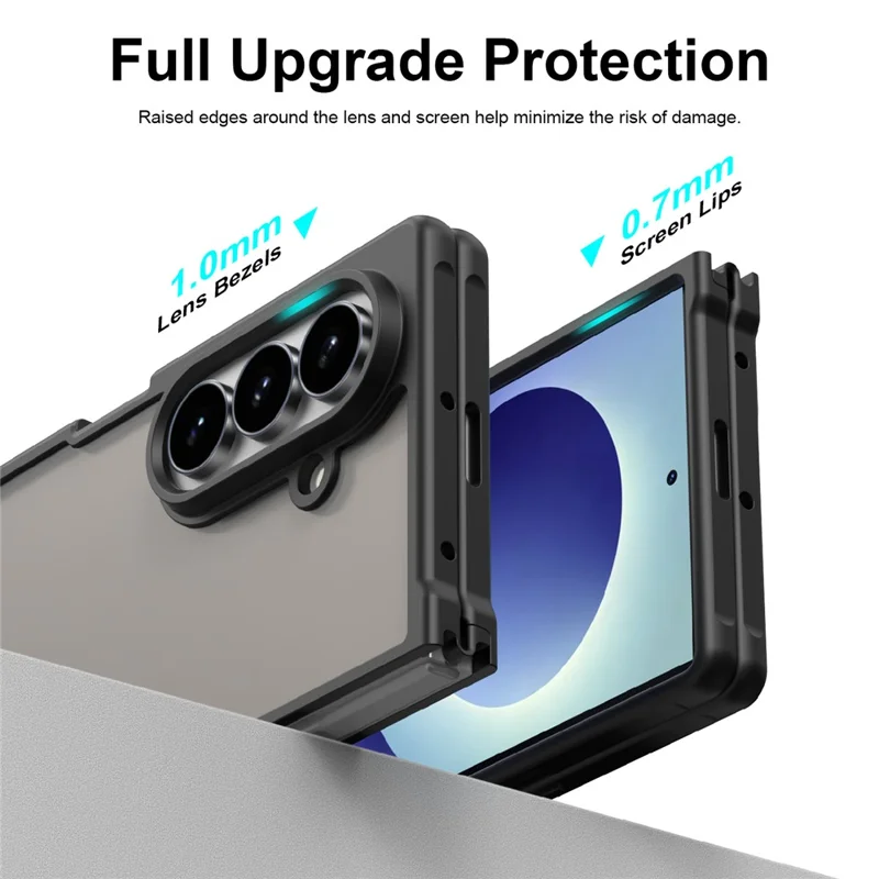 For Samsung Galaxy Z Fold8 Ultra Case Drop Proof Airbags Frosted Translucent PC + TPU Phone Back Cover - Black