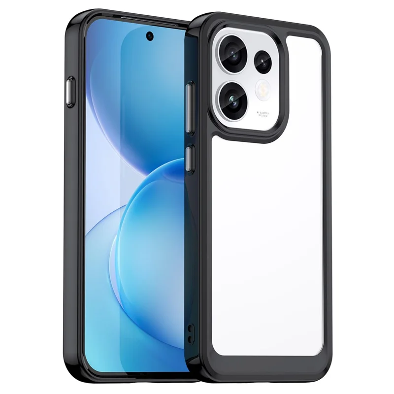Phone Case For Oppo Reno16 Pro 5G (Global) TPU + Acrylic Protective Clear Phone Cover - Black
