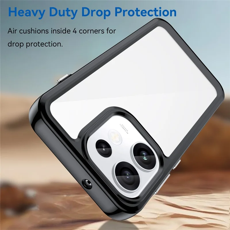 Phone Case For Oppo Reno16 Pro 5G (Global) TPU + Acrylic Protective Clear Phone Cover - Black
