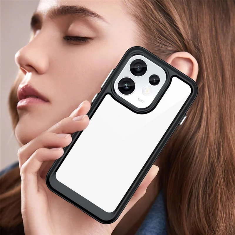 Phone Case For Oppo Reno16 Pro 5G (Global) TPU + Acrylic Protective Clear Phone Cover - Black