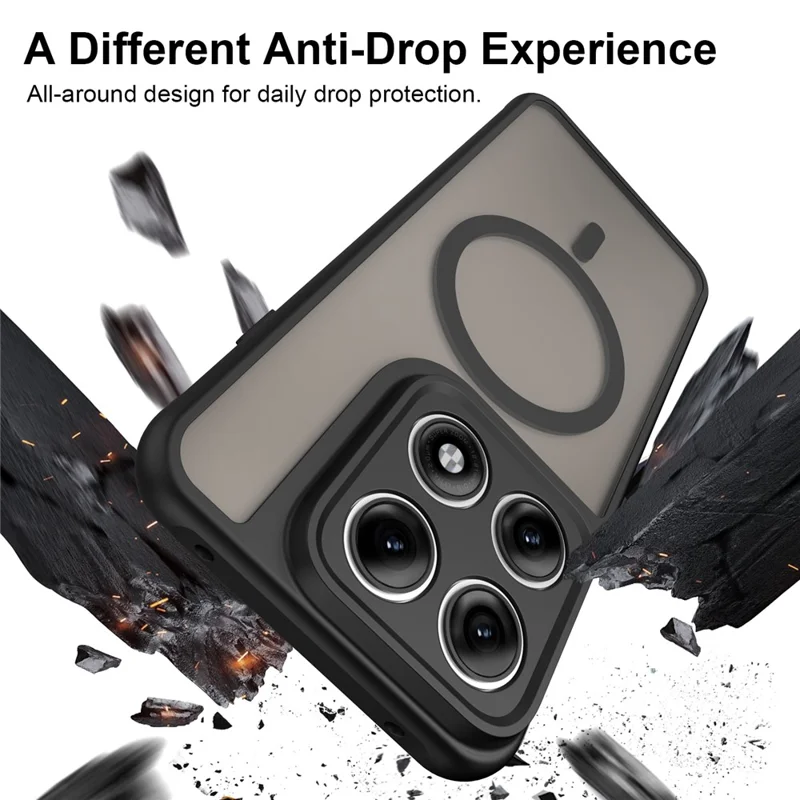 Großhandelskauf für Motorola Edge 70 Pro 5G / Edge 70 Pro+ 5G Magnetische Hülle, Anti-Drop, Matt PC + TPU Handyhülle - Schwarz