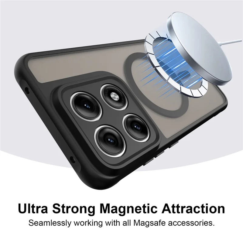 Großhandelskauf für Motorola Edge 70 Pro 5G / Edge 70 Pro+ 5G Magnetische Hülle, Anti-Drop, Matt PC + TPU Handyhülle - Schwarz