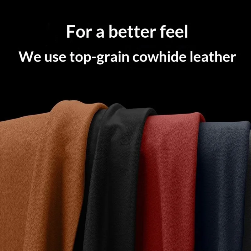 SULADA For vivo X Fold6 5G Case Genuine Cow Leather Frameless Phone Back Cover - Brown