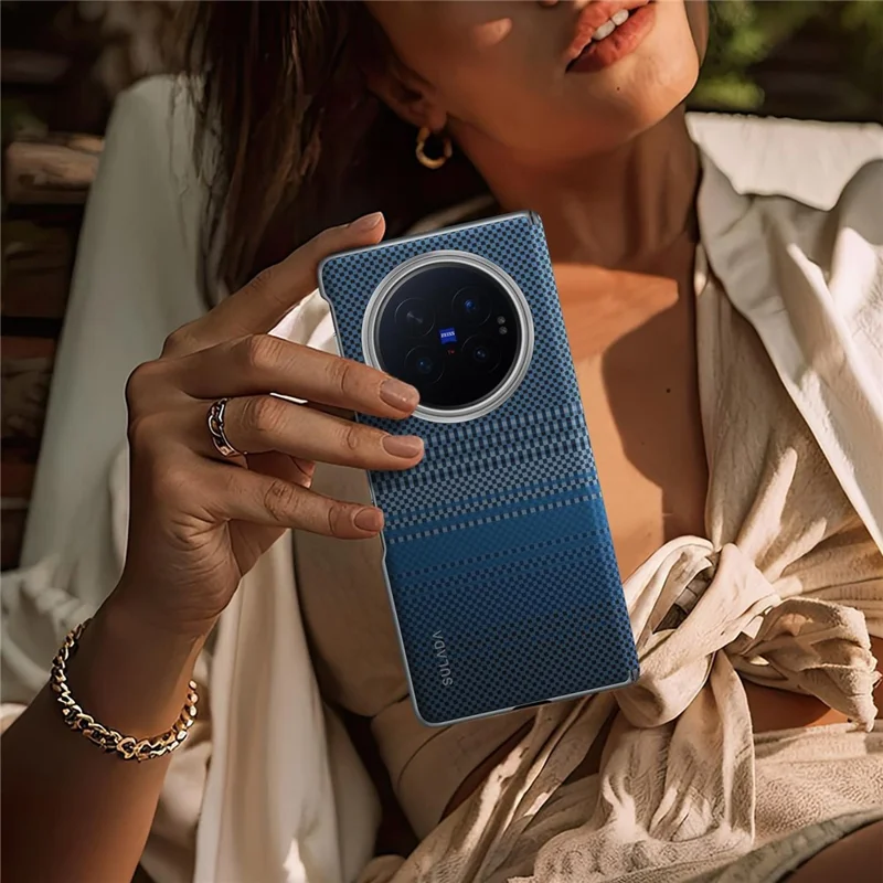 SULADA pour vivo X Fold6 5G Étui Magnétique Étui Arrière Rigide Antichoc en PC - Bleu
