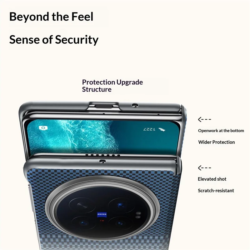 SULADA pour vivo X Fold6 5G Étui Magnétique Étui Arrière Rigide Antichoc en PC - Bleu