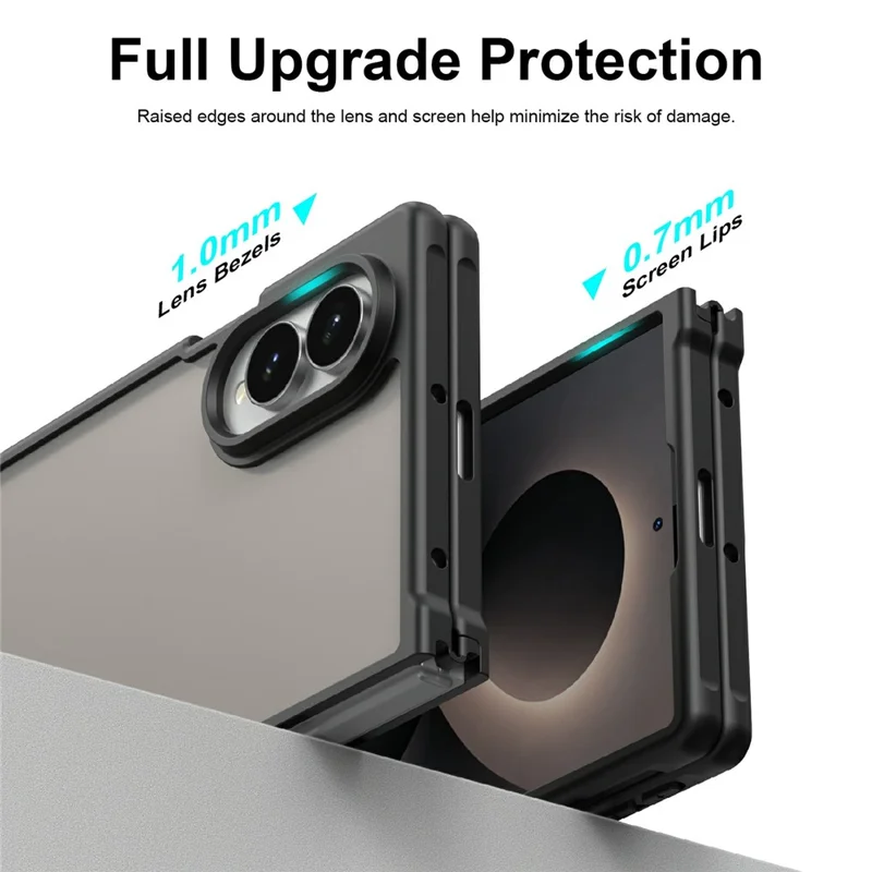 For Samsung Galaxy Z Fold8 Case Drop Proof Airbags Frosted Translucent PC + TPU Phone Back Cover - Black