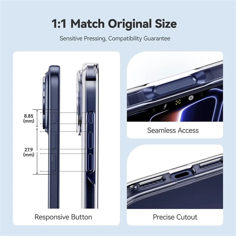 CASEKOO voor iPhone 18 Pro / 17 Pro hoesje PC + TPU transparant anti-vergeel hoes - Transparant