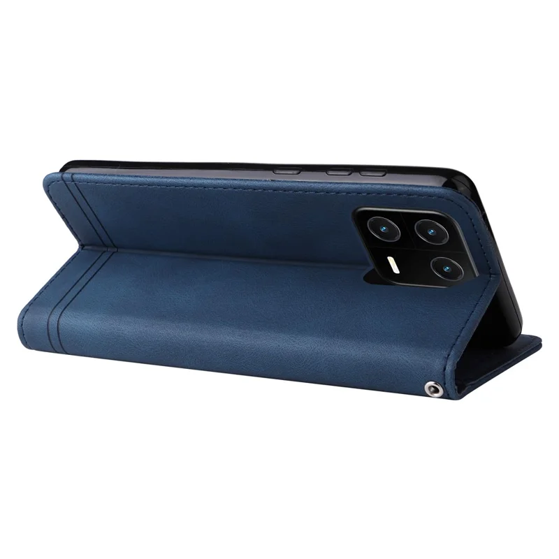 Capa Carteira em Pele para Xiaomi 13, Capa Tátil com Suporte e Alça - Azul