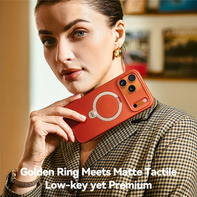 CASEKOO voor iPhone 18 Pro / 17 Pro Hoesje Magnetisch Roterend Standaartje PC + TPU Valbescherming Telefoonhoes - Oranje