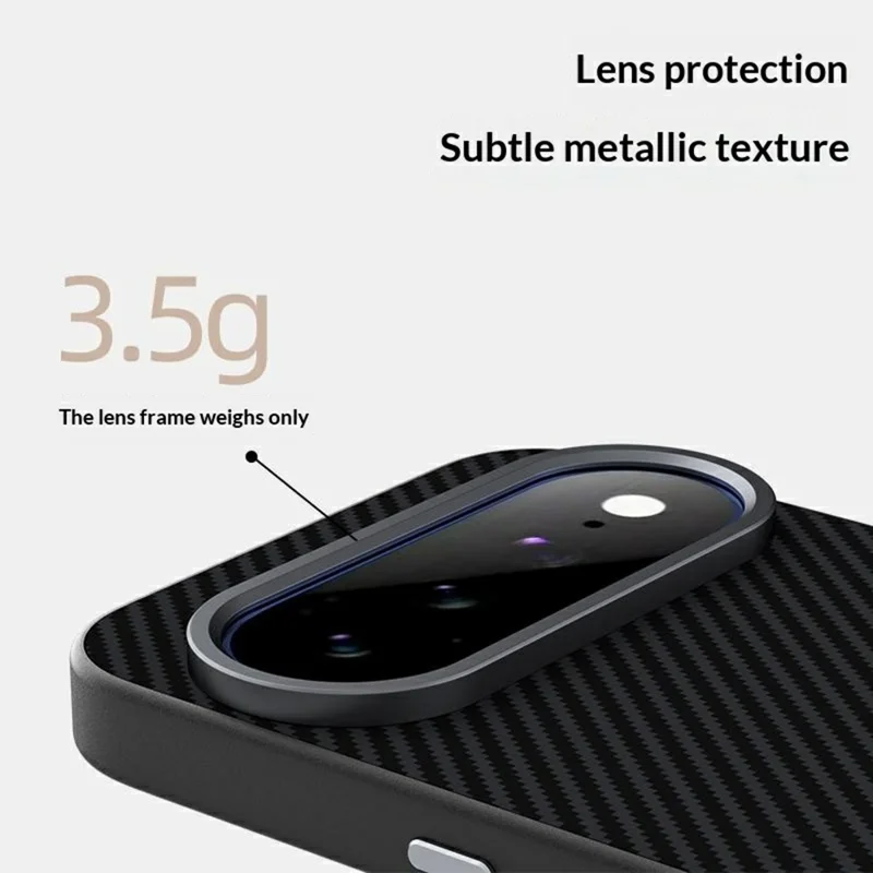ABEEL for Google Pixel 11 Pro Magnetic Case Slim Carbon Fiber Texture TPU PC PU Phone Back Cover - Black