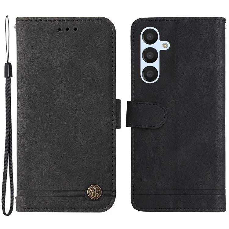 For Samsung Galaxy A54 5G Leather Wallet Cases Skin Touch Phone Cover Stand with Strap - Black