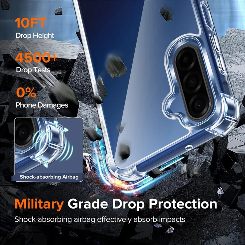 Cover per Samsung Galaxy A18 5G, Protezione Militare contro le Cadute, Cover per Telefono in Acrilico + TPU - Trasparente