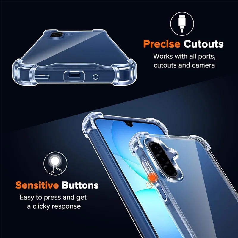 Cover per Samsung Galaxy A18 5G, Protezione Militare contro le Cadute, Cover per Telefono in Acrilico + TPU - Trasparente