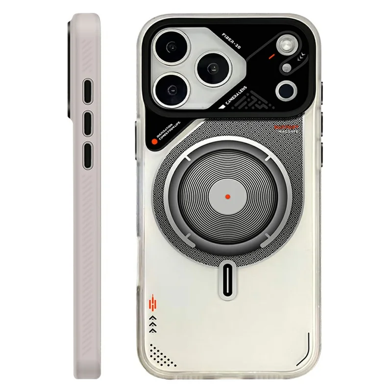 PAIKA для iPhone 17 Pro магнитный чехол 2 в 1 PC +TPU IMD ударопрочный чехол для телефона - Белый