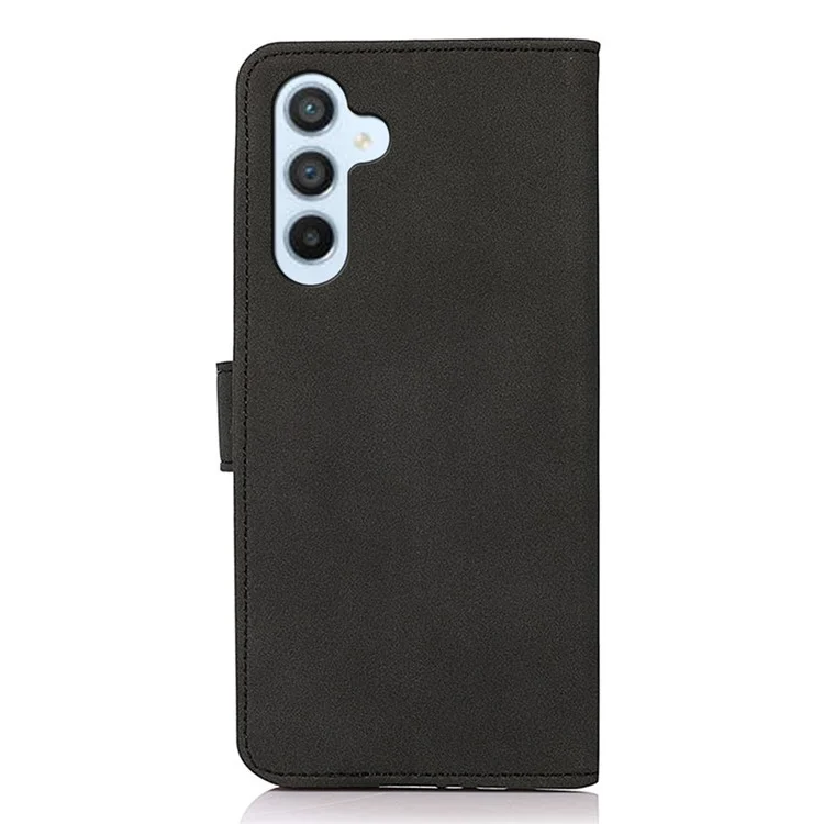 Estuche de cartera de teléfono KHAZNEH para Samsung Galaxy A34 5G, diseño de textura en PU antiarañazos, soporte magnético - Negro