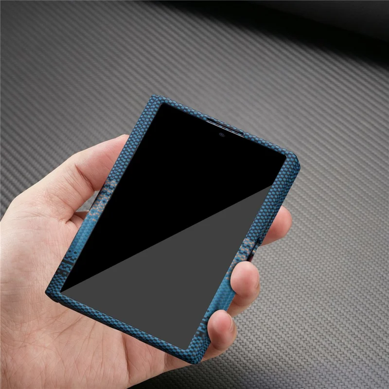 For Samsung Galaxy Z Fold8 Magnetic Case with Screen Protector Water Transfer Hard PC Hinge Protection Phone Cover - Blue