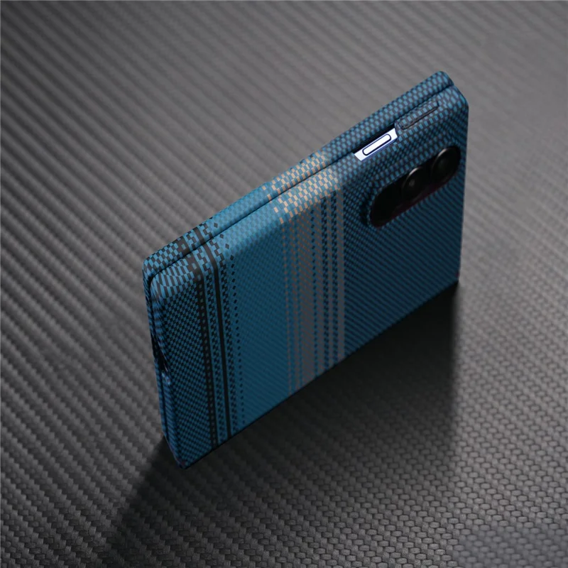 For Samsung Galaxy Z Fold8 Magnetic Case with Screen Protector Water Transfer Hard PC Hinge Protection Phone Cover - Blue