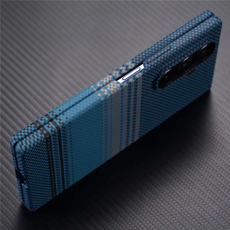 For Samsung Galaxy Z Fold5 5G Magnetic Case with Screen Protector Water Transfer Hard PC Hinge Protection Phone Cover - Blue