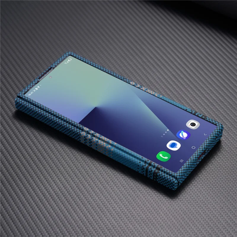 For Samsung Galaxy Z Fold5 5G Magnetic Case with Screen Protector Water Transfer Hard PC Hinge Protection Phone Cover - Blue