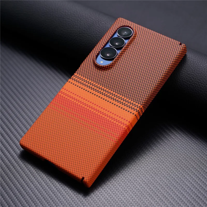 Etui magnetyczne do Samsung Galaxy Z Fold4 5G z ochronnikiem ekranu, twarda obudowa z transferem wodnym i ochroną zawiasu, kolor pomarańczowy