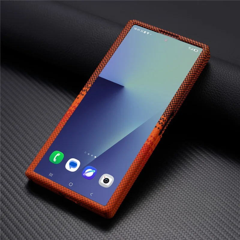 Etui magnetyczne do Samsung Galaxy Z Fold4 5G z ochronnikiem ekranu, twarda obudowa z transferem wodnym i ochroną zawiasu, kolor pomarańczowy