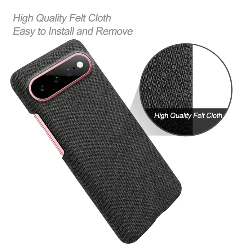 For Google Pixel 11 / 11 Pro Phone Case Cloth Texture Anti-Scratch Protective PC Back Cover - Black