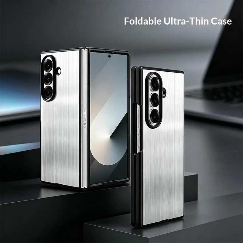 For Samsung Galaxy Z Fold8 Ultra Case Protective Stainless Steel + PC Phone Cover - Silver