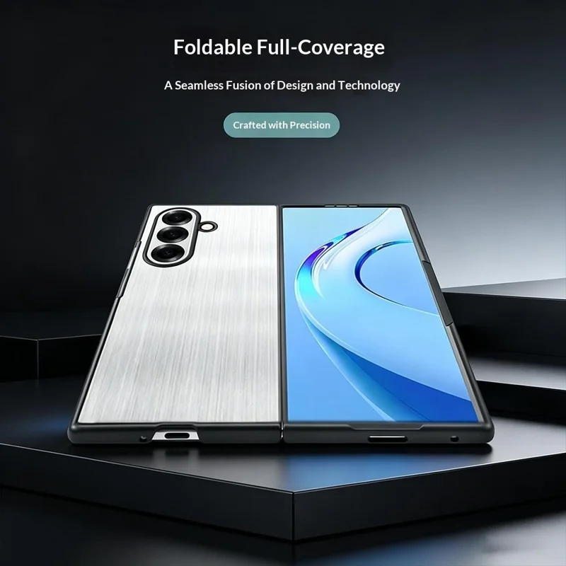 For Samsung Galaxy Z Fold8 Ultra Case Protective Stainless Steel + PC Phone Cover - Silver