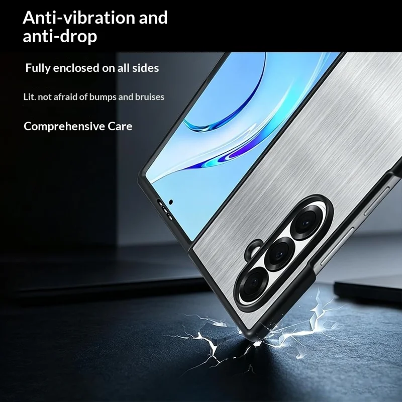 For Samsung Galaxy Z Fold8 Ultra Case Protective Stainless Steel + PC Phone Cover - Silver