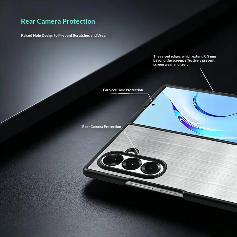 For Samsung Galaxy Z Fold8 Ultra Case Protective Stainless Steel + PC Phone Cover - Silver